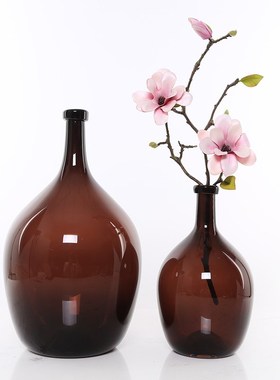 简约艺术花瓶玻璃花器酒柜玄关家居装饰品客厅样板间桌面摆件