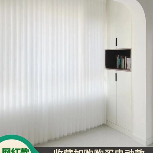 网红梦幻帘垂直帘手动电动竖百叶纱窗帘透光不透人客厅阳台隔断帘