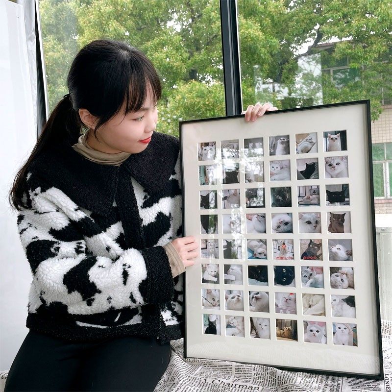 48宫格相框diy情侣礼物结婚纱照片挂墙实木画框定制爱情纪念摆台