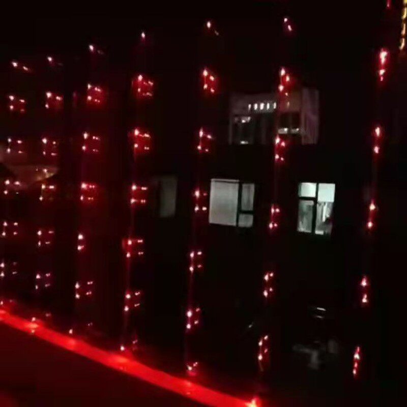 红色流水灯 瀑布灯窗帘灯阳台装饰彩灯灯串冰条灯耶诞新年家用