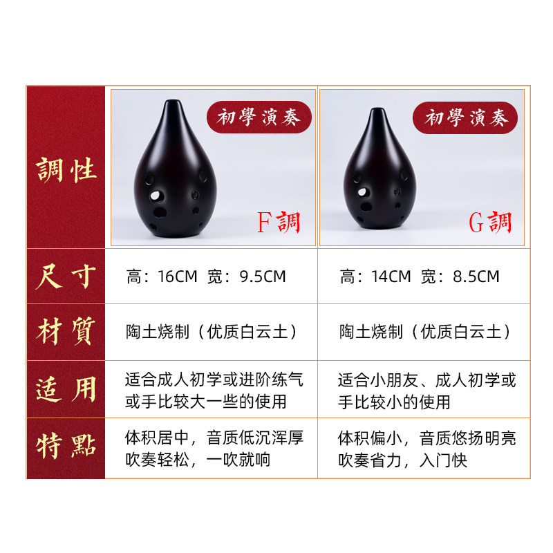 凡土十孔满口埙初学者自学入门10孔陶埙专业演奏级陨民族乐器勋