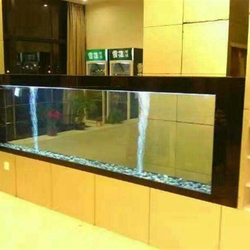 定做玄关隔断镶嵌生态鱼缸卫生间洗手台半墙台式水族箱玻璃鱼缸