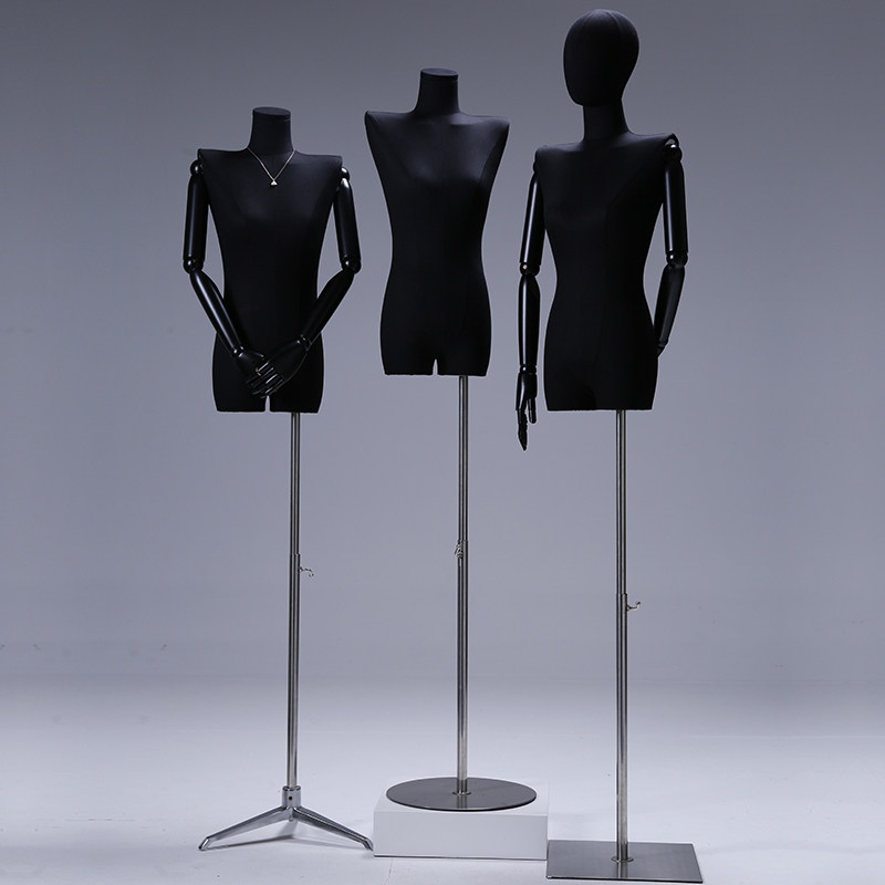 黑色款平肩平胸模特道具女全身人体展示架韩国服装店人偶模特架子