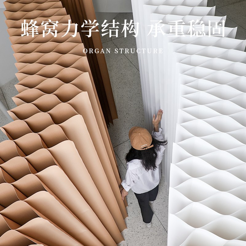 纸阖纸墙办公室墙板活动屏风隔断客厅玄关挡板房间折叠移动展会