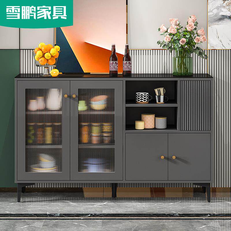 轻奢岩板餐边柜碗柜家用客厅靠墙一体酒柜茶水柜置物储物柜子6G91