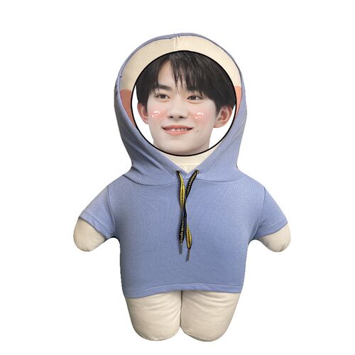 人脸照片定制抱枕易烊千玺人形玩偶人偶搭配卫衣创意可爱娃娃diy