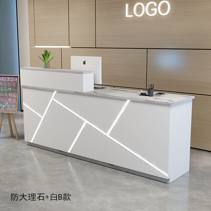 简约收银台服装店带灯吧台酒店前台美发美容院接待台女装店收款台
