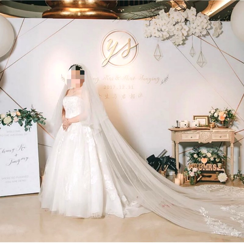 订婚结婚海报求婚婚礼布置水彩粉红金宝宝生日背景布出阁宴甜品台
