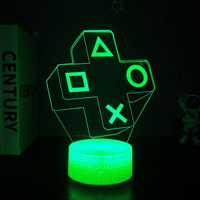 立体灯桌面摆件科技感创意礼品游戏手柄3D台灯USB电脑视觉LED七彩