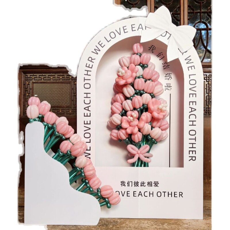 店铺公司周年庆开业庆典开学婚礼网红气球花束KT板背景墙定制打卡