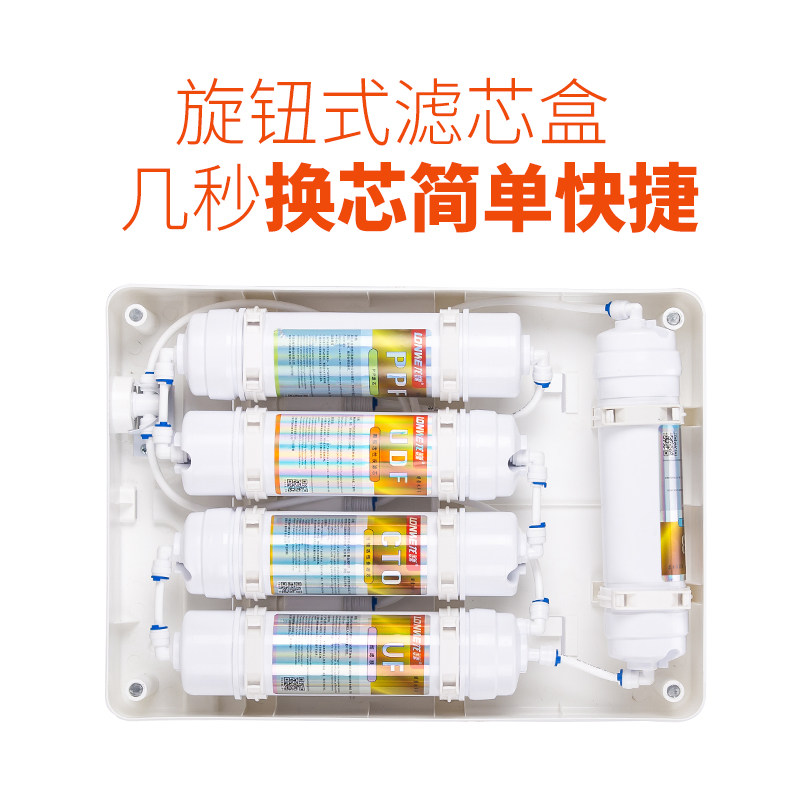龙巍超滤净水器台式农村水过滤器滤水器自来水家用小型净水机600g