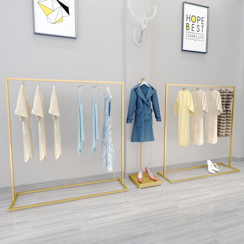 女装服装店货架衣架展示架落地式童装店衣服挂衣架子单杠式龙门架