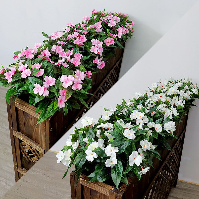 户外栅栏花新款花架假花草摆件塑料绢花装饰花室外绿化庭院束隔断