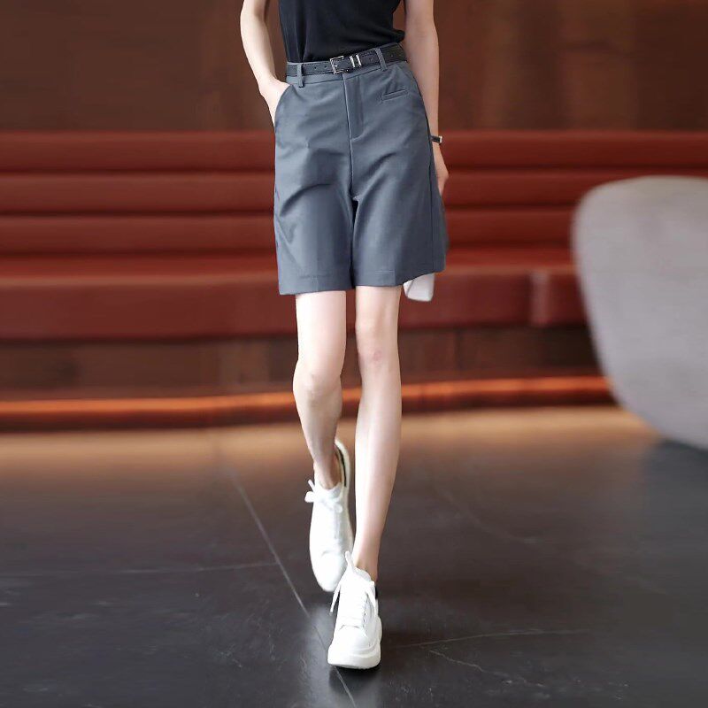 五分西装裤女夏季薄款2024新款高腰显瘦直筒短裤夏款休闲裤子夏天