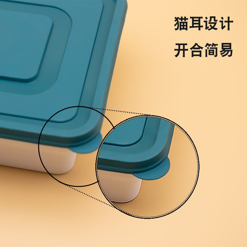 加厚长方形餐盒白色绿盖一次性外卖打包盒小菜盒便当饭盒带盖商用