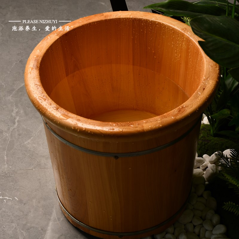 香柏木精选无结巴泡脚木桶40cm高足浴洗脚桶无木结足疗盆泡脚木盆