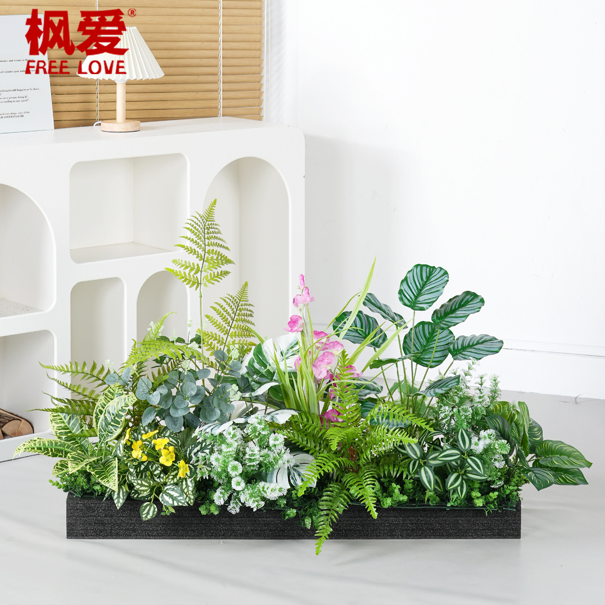仿真绿植套装组合假花仿真花卉隔断花槽花箱售楼部餐厅装饰花草