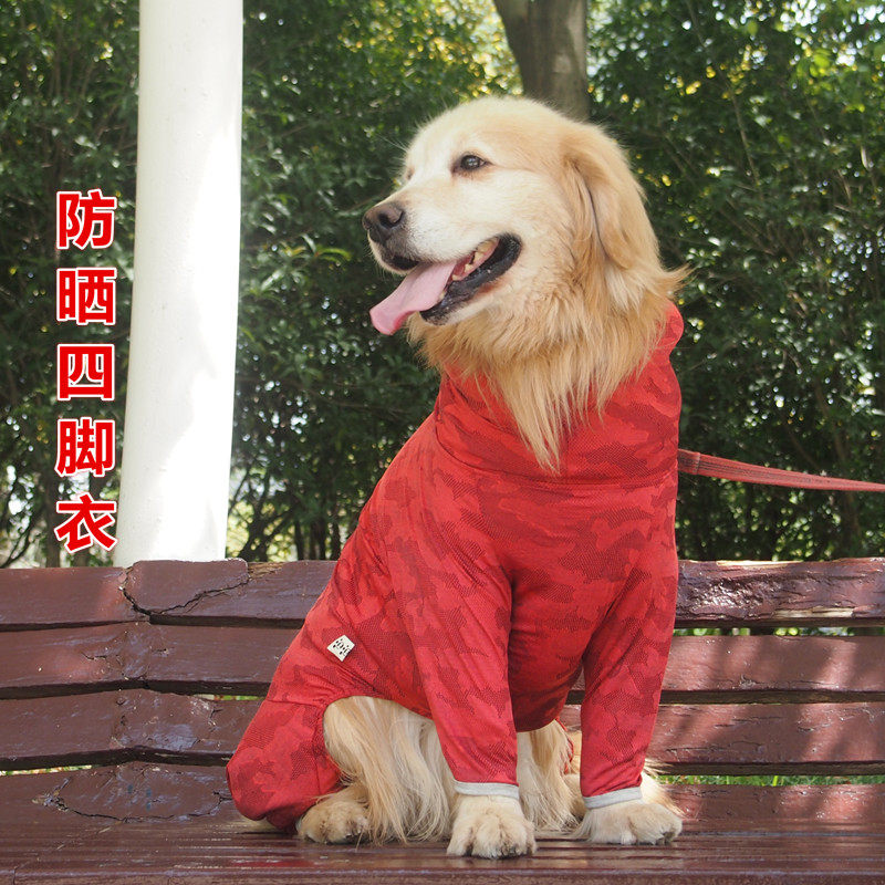 新款高领宠物四脚衣大狗衣服中大型犬夏季护肘防掉毛金毛萨摩拉拉