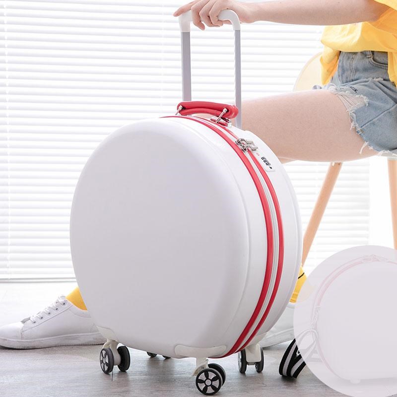 2025新款圆形小清新登机箱行李箱旅行箱红色迷你万向轮拉杆箱男女