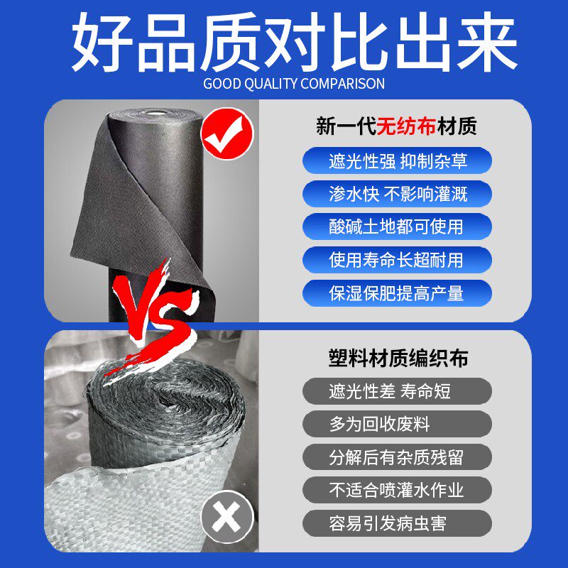 可降解防草布果树地布除草布耐用农用新型地膜果园生态无纺布地钉