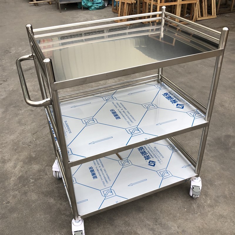 304双层不锈钢手推车仪器车实验室小推车工具车手术仪器器械台