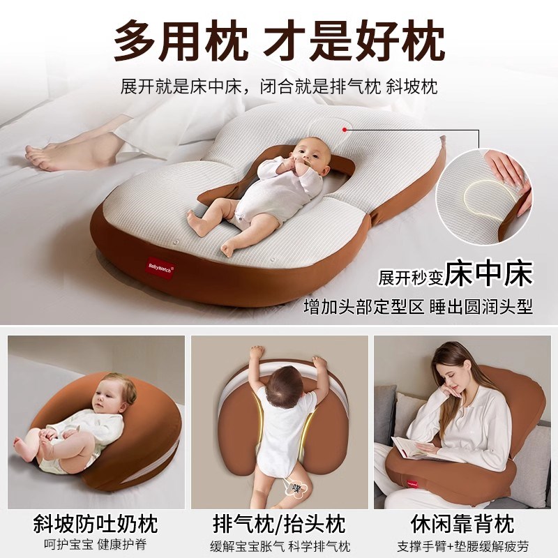 SnoozeShade婴儿哺乳枕斜坡防吐奶溢奶新生儿六合一多功能喂奶枕 - 实物图