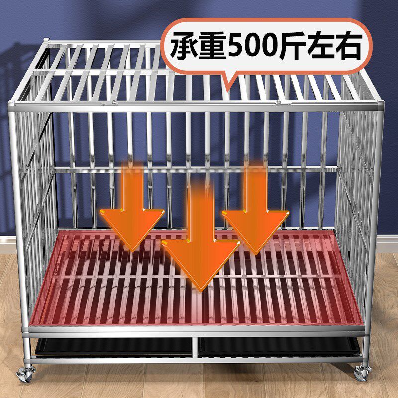 不锈钢狗笼带隔断子母笼方管双犬狗笼子大型犬宠物金毛狗窝中型犬
