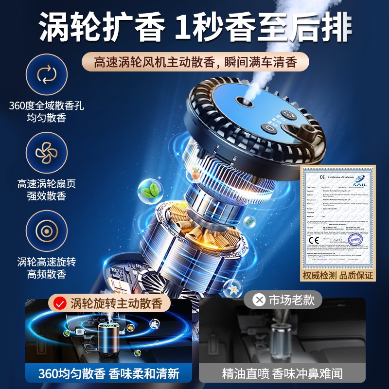 星空顶车载香薰熏香汽车内饰品香水喷香机喷雾空气净化器消除异味