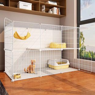 猫笼子家用室内养猫咪超大自由空间猫窝可折叠别墅厕所一体不占地