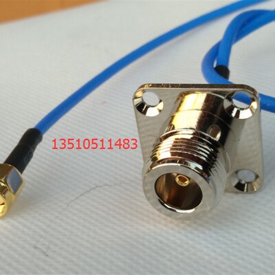 射频同轴蓝色RG316D连接线SMA/N-JKF N母带法兰25盘转SMA公AP馈线