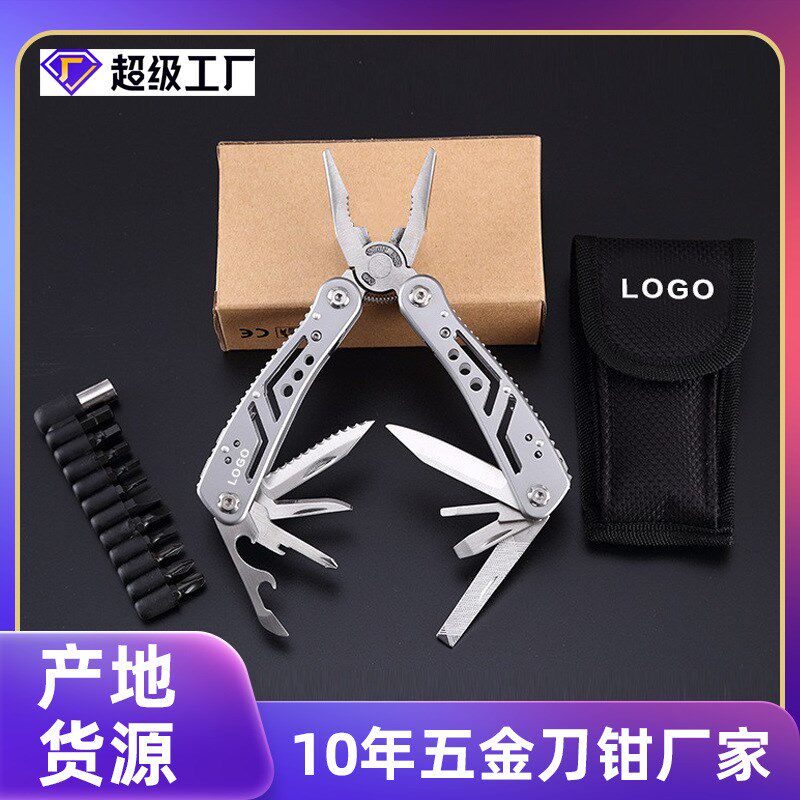 现货战术jeep多功能工具钳子 户外野营折叠钳不锈钢迷你组合刀钳