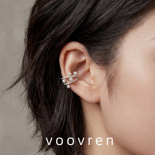 voovren耳挂耳骨夹无耳洞女款2026新款轻奢小众高级时尚气质耳饰
