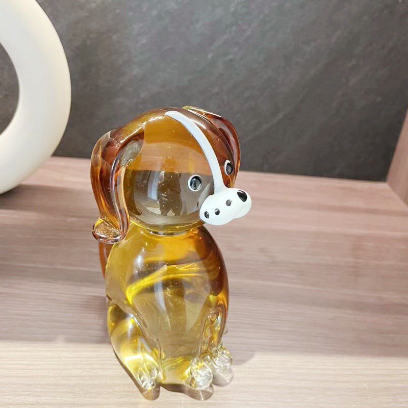 淄博玻璃琉璃小狗生肖桌面摆件工艺品新房家居装饰样板间生日礼物图片