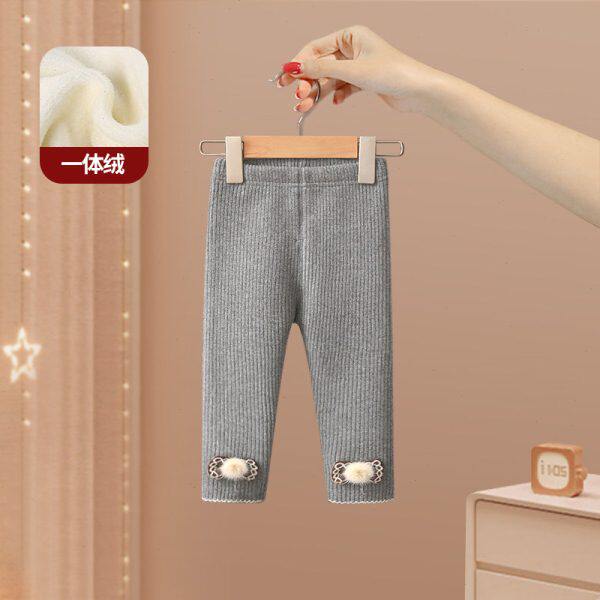 女童打底裤秋冬2024新款儿童洋气外穿裤子女宝宝加绒加厚长裤冬装