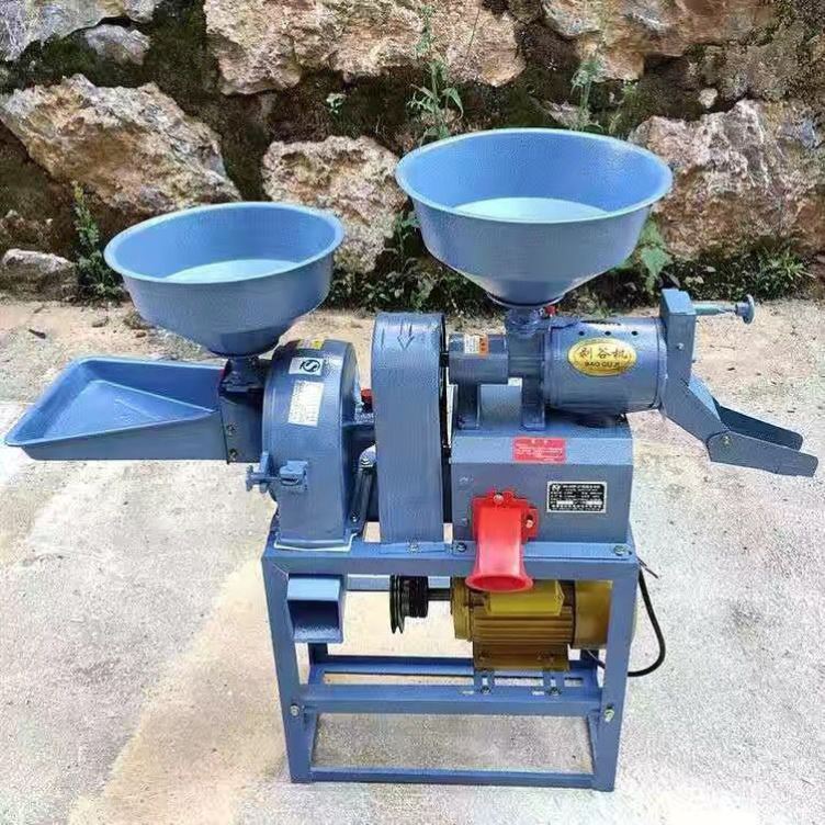 新款碾米机家用40型剥谷机组合粉碎机磨浆机震动去石家用220V
