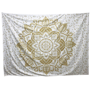 饰布民宿背景布隔断墙布挂毯 黄色曼陀罗挂布波西米亚卧室莲花装