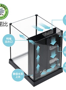 阿诺比 家用造景智能生态小型玻璃桌面迷你鱼缸水族箱A298