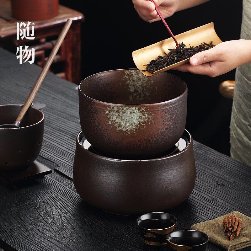 围炉煮茶器古法粗陶煮茶炉合璧煮茶壶煮茶碗套装电陶炉陶瓷煮茶罐