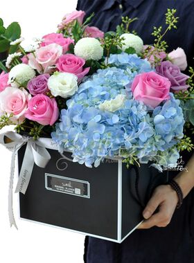 教师节长沙花店闺蜜生日鲜花同城送花小清新康乃馨绣球混搭抱抱桶