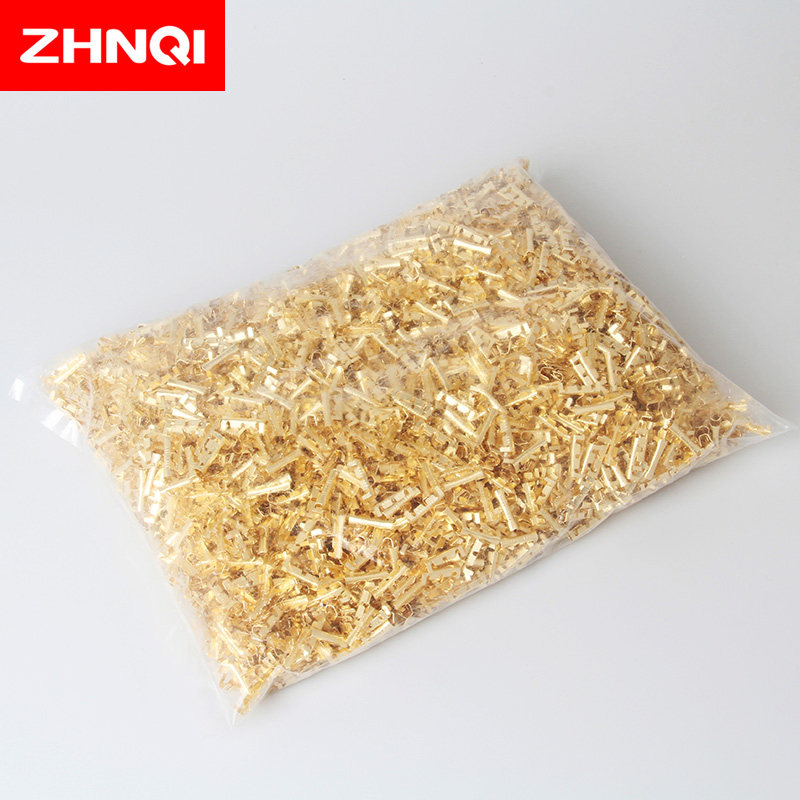 电线快接式接线端子0.5-1.5冷压连接器压线扣对接头黄铜镀银
