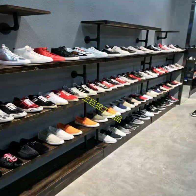 鞋店鞋架鞋店鞋货架包包展示架上墙搁板货架鞋店鞋柜女鞋童鞋货架