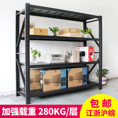 黑色货架仓储家用置物架多层铁架子仓库货架展示架自由组合