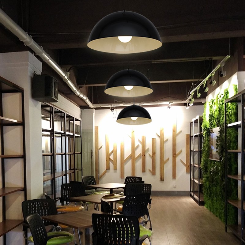 北欧半圆吊灯火锅店咖啡厅理发店网吧餐厅彩色吊灯led奶茶店吊灯