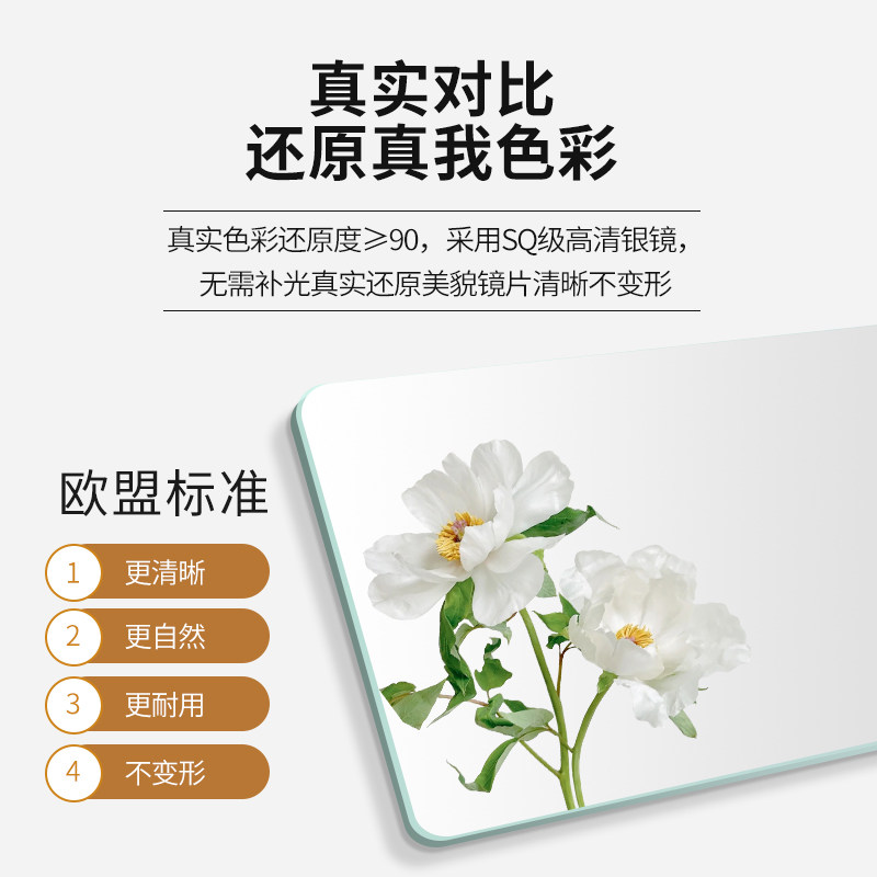 椭圆形无框穿衣镜子家用壁挂墙异形玄关全身镜防爆贴墙自粘试衣镜
