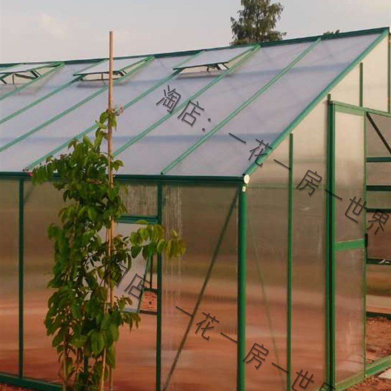 铝合金花房温室大棚家用温室花房阳光花棚楼顶阳光棚pc板植物暖棚