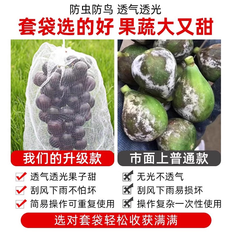 水果套袋防鸟防虫专用家庭园艺透光透气网袋葡萄无花果草莓袋子