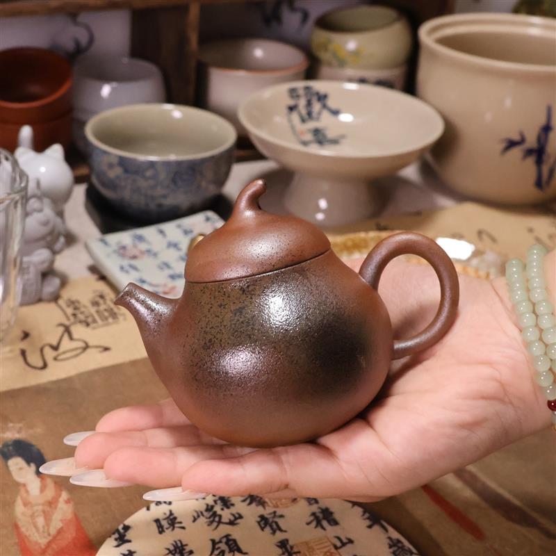 正宗柴烧宜兴紫砂朱泥茶壶小号陶瓷功夫茶具泡复古全手工梨型西施