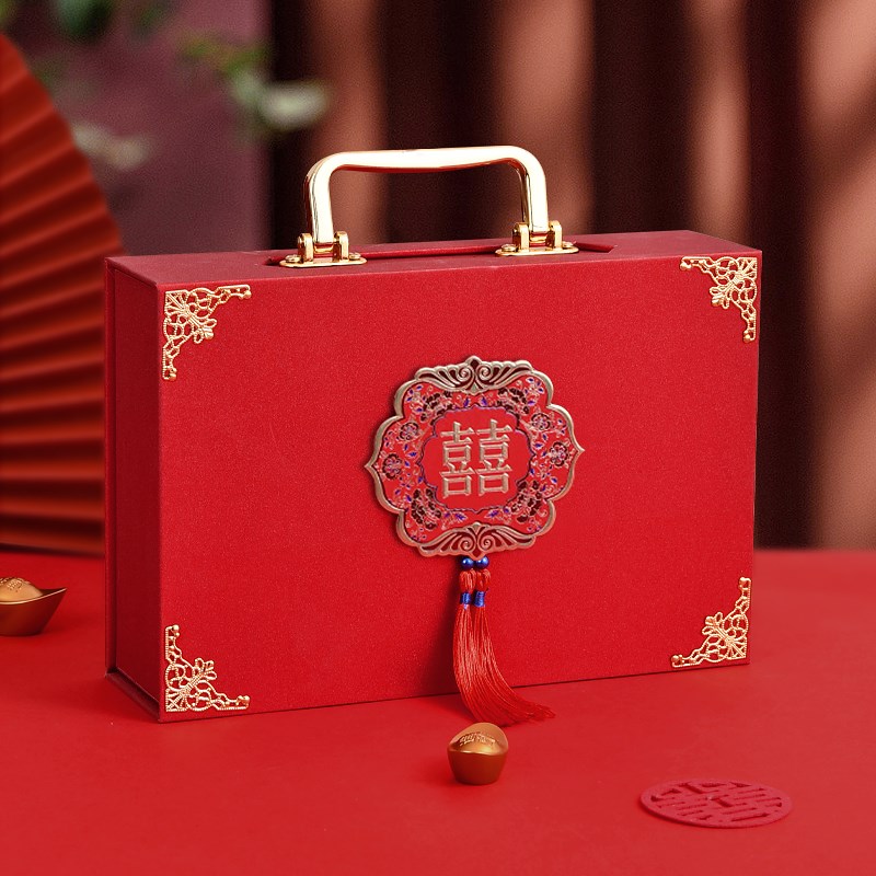 彩礼钱盒子订婚现金礼盒结婚钱箱礼金盒聘金礼盒高档全套婚庆用品