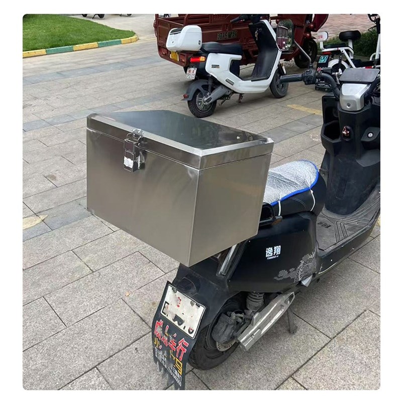 摩托不锈钢后备箱电动车尾箱工具箱储物箱外卖箱不锈钢箱子大号