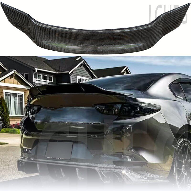 适用2020-2024年马自达3昂克赛拉次世代改装R款锻造纹专用尾翼